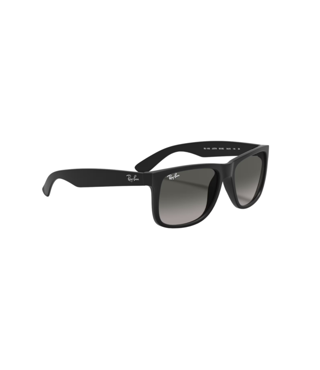 RAY-BAN JUSTIN SUNGLASSES RUBBER BLACK w/ LIGHT GREY GRADIENT DARK GREY LENS