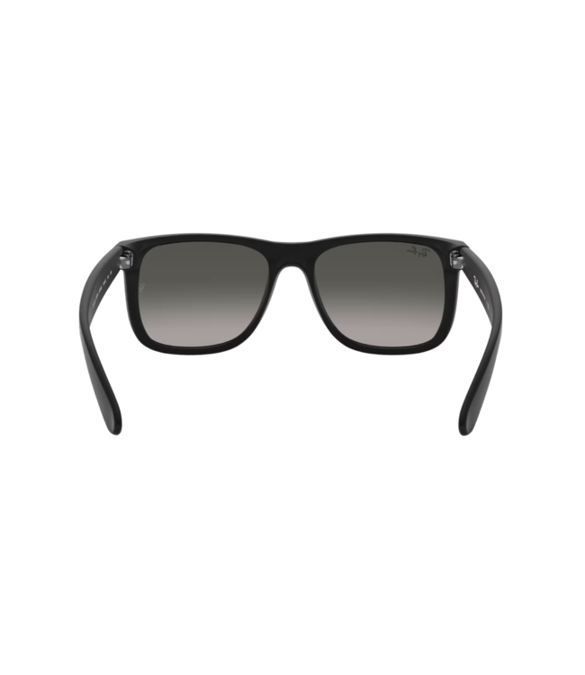 RAY-BAN JUSTIN SUNGLASSES RUBBER BLACK w/ LIGHT GREY GRADIENT DARK GREY LENS