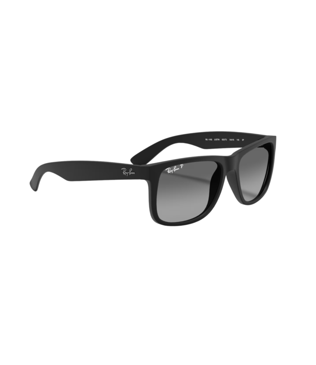RAY-BAN JUSTIN SUNGLASSES RUBBER BLACK w/ LIGHT GREY GRADIENT LENS