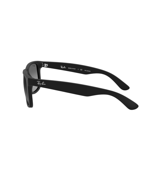 RAY-BAN JUSTIN SUNGLASSES RUBBER BLACK w/ LIGHT GREY GRADIENT LENS