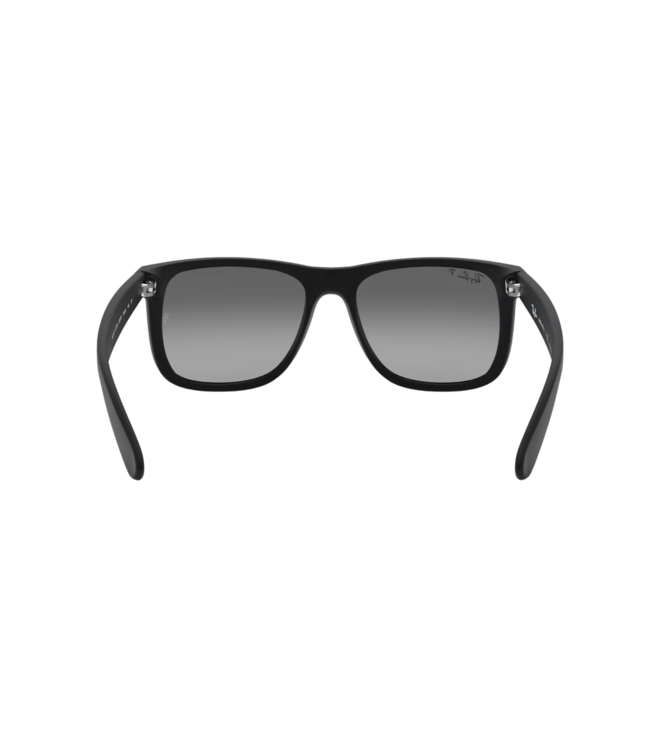RAY-BAN JUSTIN SUNGLASSES RUBBER BLACK w/ LIGHT GREY GRADIENT LENS
