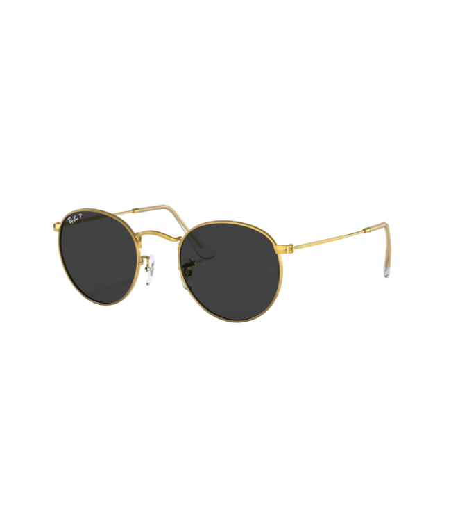 RAY-BAN ROUND METAL SUNGLASSES GOLD w/BLACK