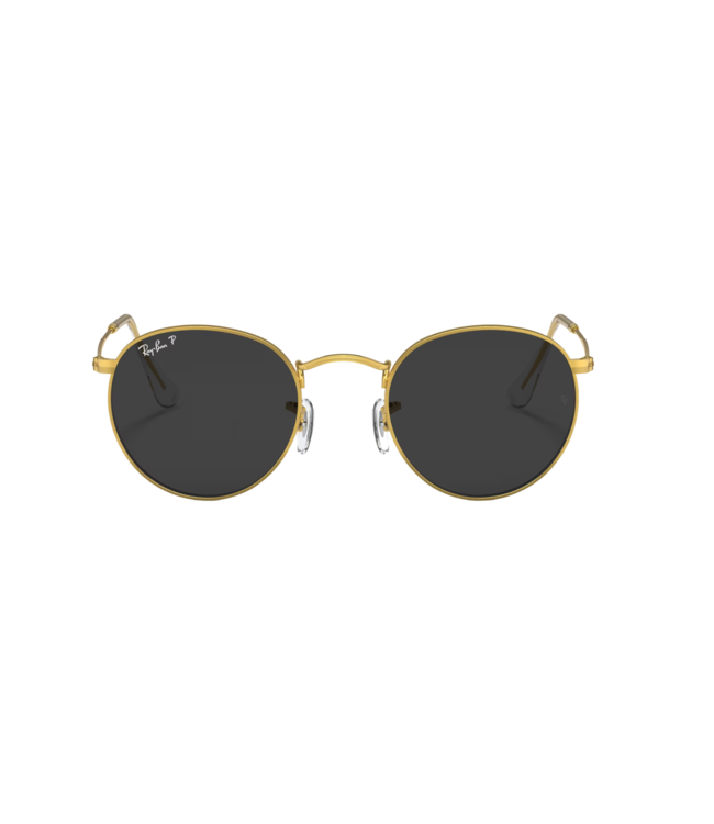 RAY-BAN ROUND METAL SUNGLASSES GOLD w/BLACK