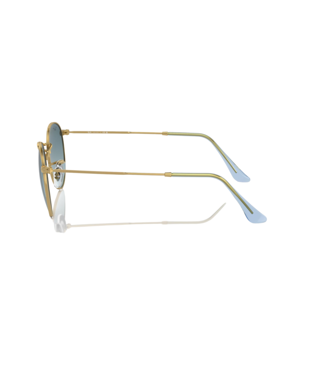 RAY-BAN ROUND METAL SUNGLASSES GOLD w/BLUE GRADIENT GREY