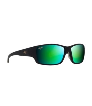 MAUI JIM LOCAL KINE MATTE BLACK SUNGLASSES w/ GREEN MIRROR