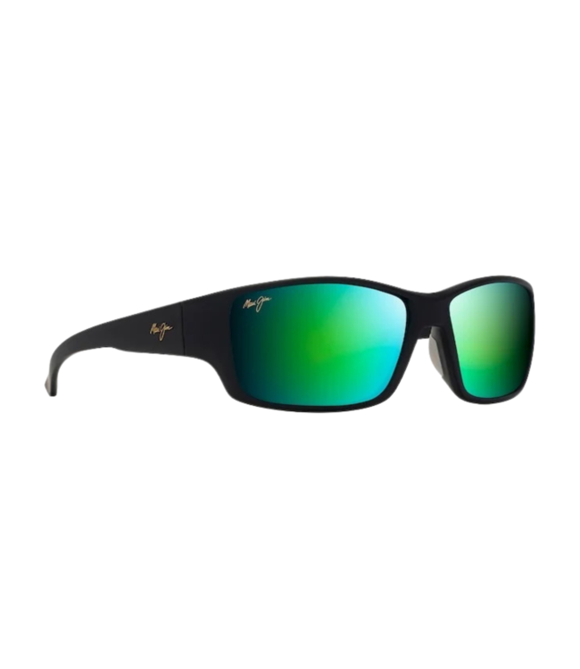 MAUI JIM LOCAL KINE MATTE BLACK SUNGLASSES w/ GREEN MIRROR