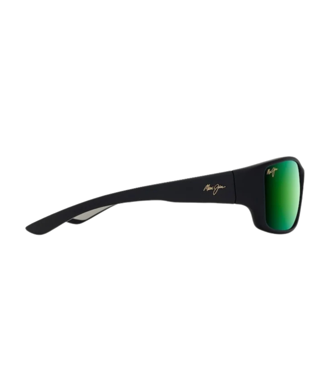 MAUI JIM LOCAL KINE MATTE BLACK SUNGLASSES w/ GREEN MIRROR