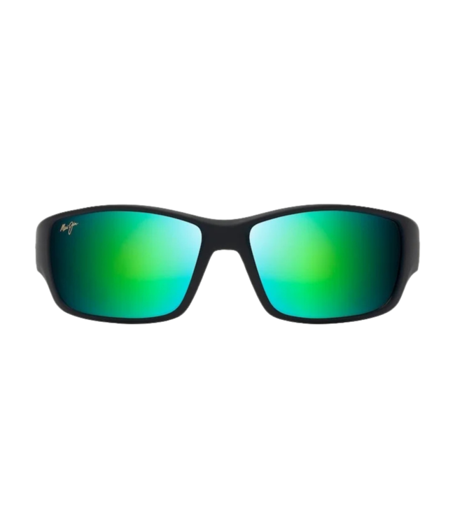 MAUI JIM LOCAL KINE MATTE BLACK SUNGLASSES w/ GREEN MIRROR