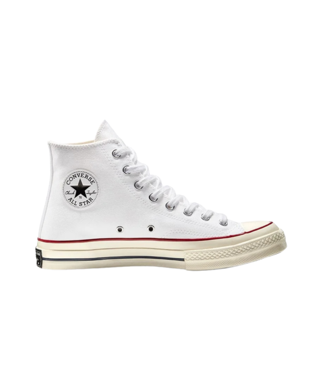 CONVERSE WOMENS CHUCK 70 HI SHOE WHITE/GARNET/GARNET