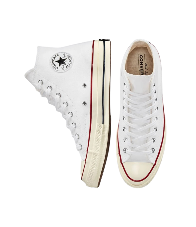 CONVERSE WOMENS CHUCK 70 HI SHOE WHITE/GARNET/GARNET