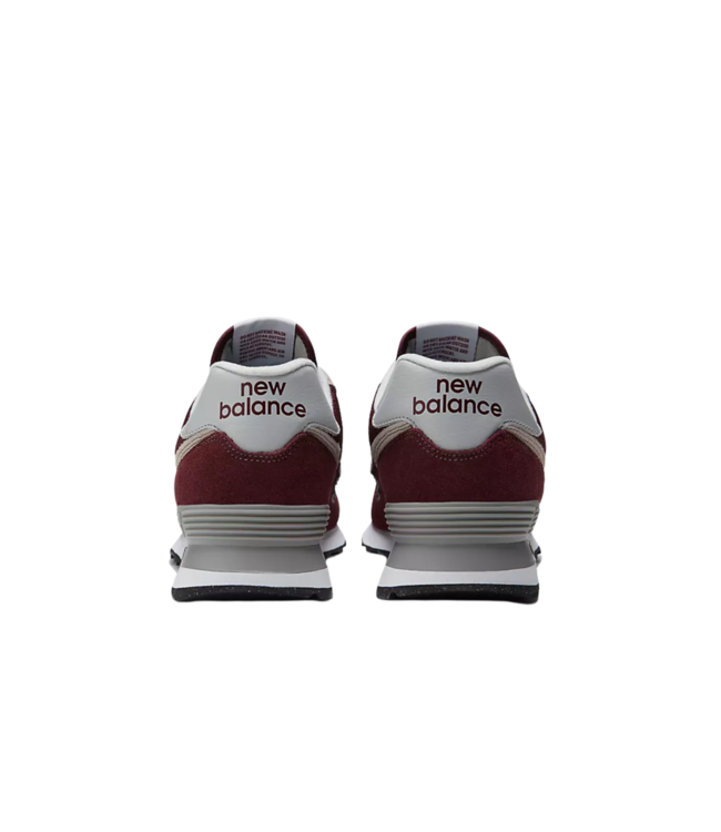 NEW BALANCE MENS 574 CORE SHOE BURGANDY WITH WHITE