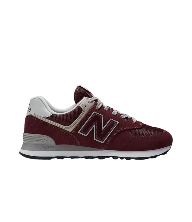NEW BALANCE MENS 574 CORE SHOE BURGANDY WITH WHITE