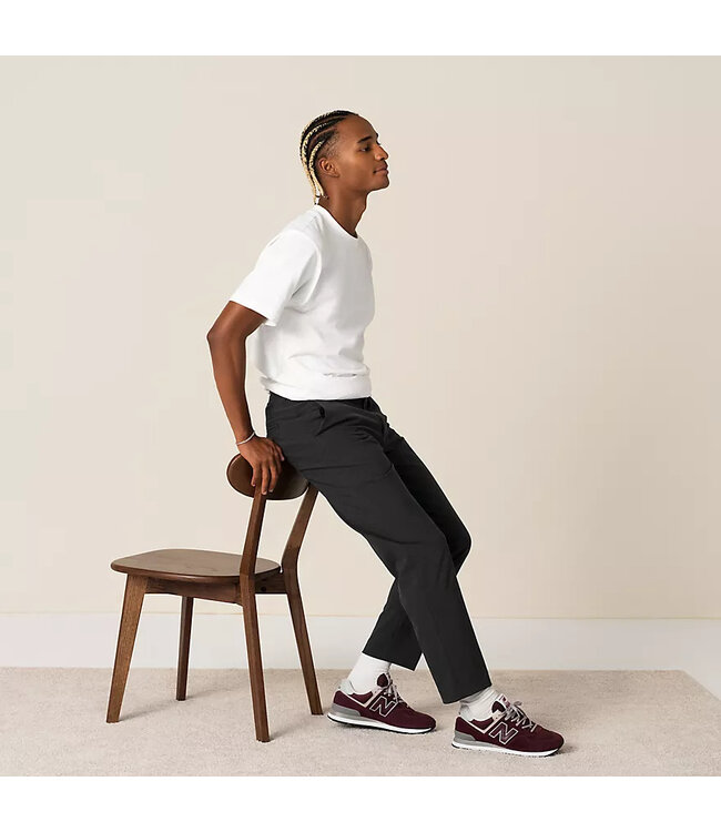 NEW BALANCE MENS 574 CORE SHOE BURGANDY WITH WHITE