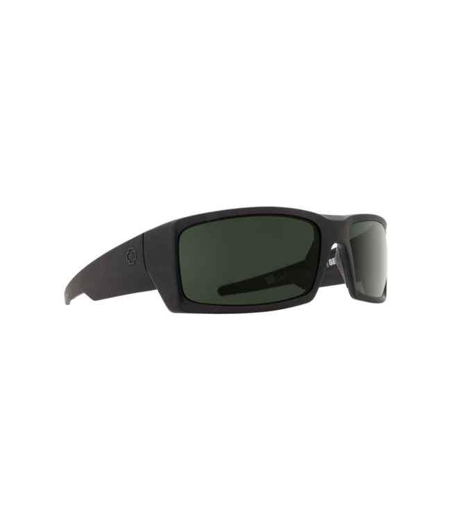 SPY GENERAL SOFT MATTE BLACK SUNGLASSES w/ HAPPY GREY GREEN