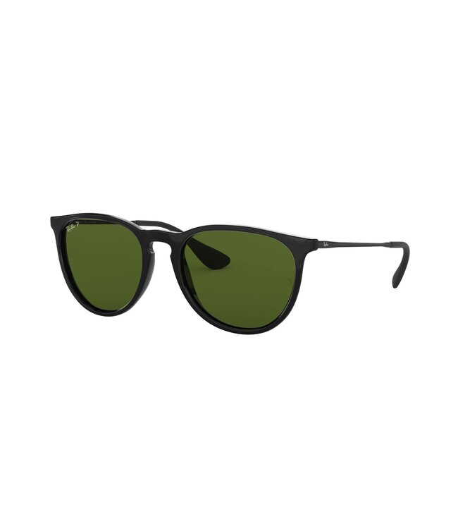 RAY-BAN ERIKA SUNGLASSES BLACK w/ GREEN POLAR
