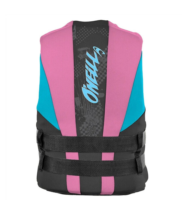O'NEILL YOUTH REACTOR FULL-ZIP USCG LIFE VEST BLACK/PETUNIA/TURQUOISE 2025