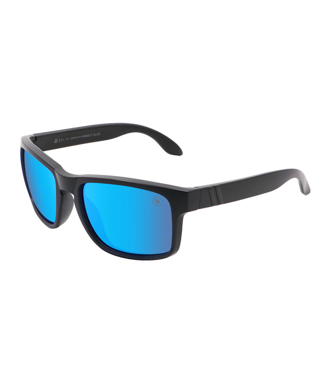 BLENDERS CANYON TUNDRA BLUE MATTE BLACK/MATTE BLUE SUNGLASSES w/BLUE POLARIZED MIRRORED