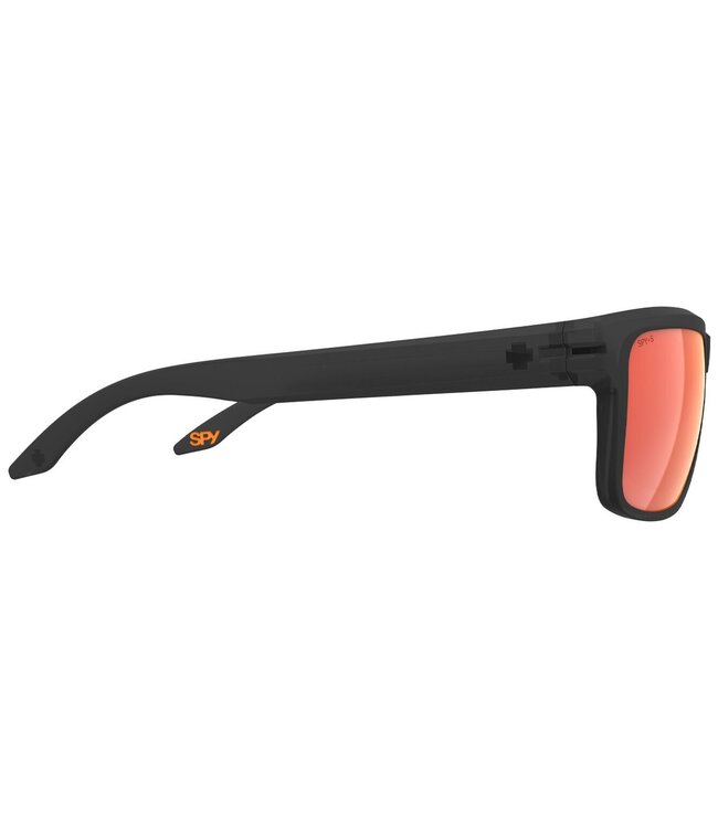 SPY REGION XL ANSI CLEAR MATTE BLACK SUNGLASSES w/ HAPPY BOOST ORANGE MIRROR POLAR
