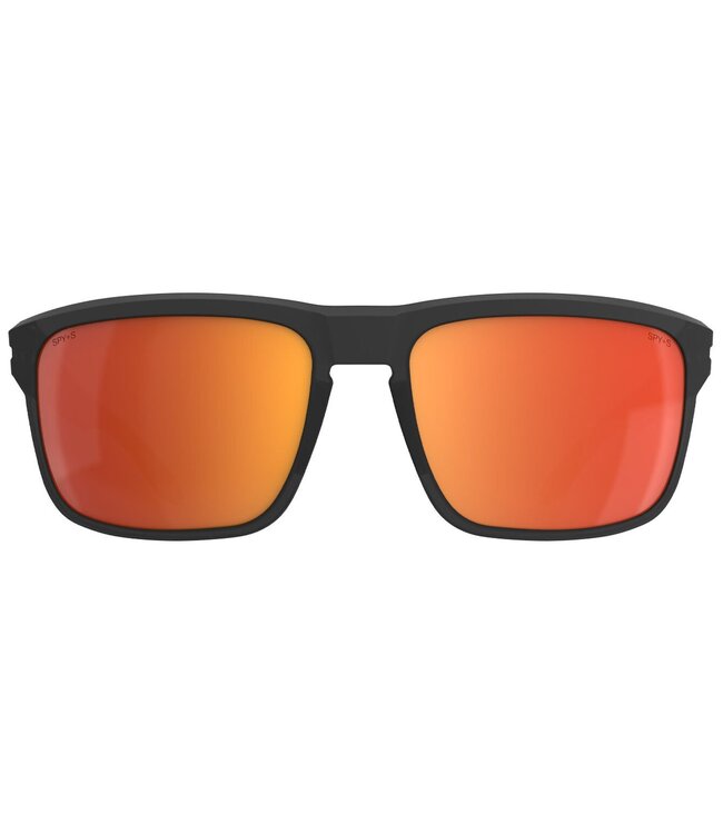 SPY REGION XL ANSI CLEAR MATTE BLACK SUNGLASSES w/ HAPPY BOOST ORANGE MIRROR POLAR