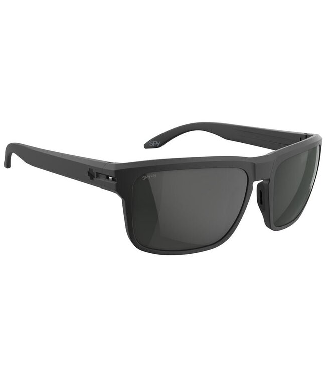 SPY REGION XL ANSI MATTE BLACK SUNGLASSES w/ HAPPY GRAY GREEN BLACK MIRROR POLAR