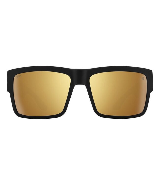 SPY CYRUS CLUB MIDNITE SOFT MATTE BLACK SUNGLASSES w/HAPPY BRONZE GOLD MIRROR