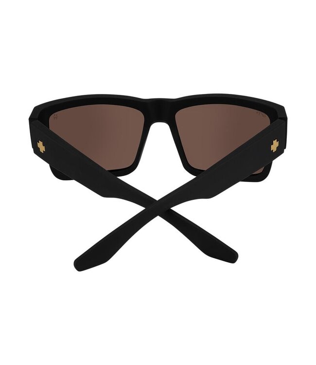 SPY CYRUS CLUB MIDNITE SOFT MATTE BLACK SUNGLASSES w/HAPPY BRONZE GOLD MIRROR