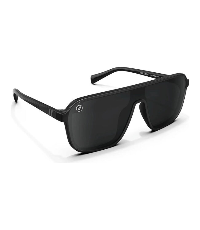 BLENDERS MEISTER X2 NIMBLE BEAST SUNGLASSES CRYSTAL BLACK w/ SMOKE POLAR LENS