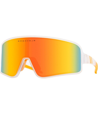 BLENDERS BLENDERS ECLIPSE SATURN CLOUD SUNGLASSES MATTE CLEAR w/ ORANGE POLAR LENS