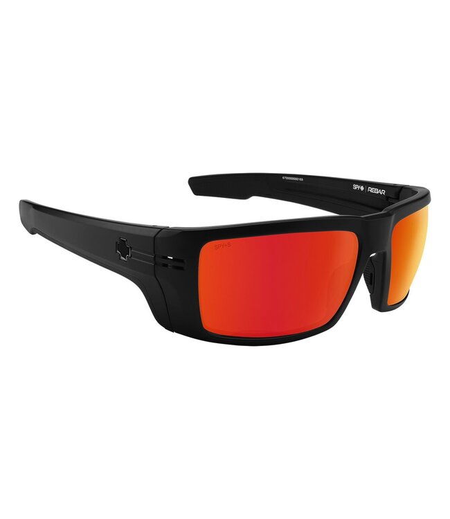 SPY REBAR ANSI RX MATTE BLACK SUNGLASSES w/HPY BRNZ RED MRR