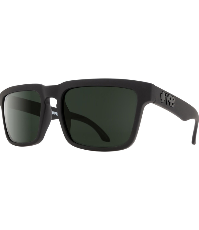 SPY HELM SOFT MATTE BLACK SUNGLASSES w/ HPY GRY GRN PLR