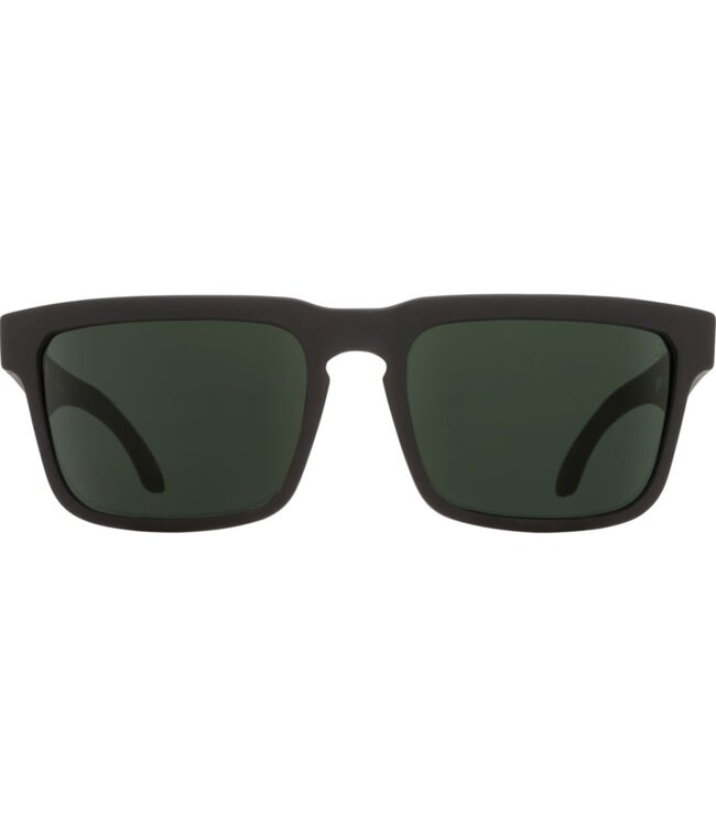 SPY HELM SOFT MATTE BLACK SUNGLASSES w/ HPY GRY GRN PLR