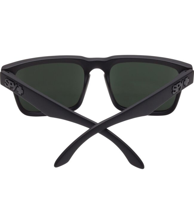 SPY HELM SOFT MATTE BLACK SUNGLASSES w/ HPY GRY GRN PLR