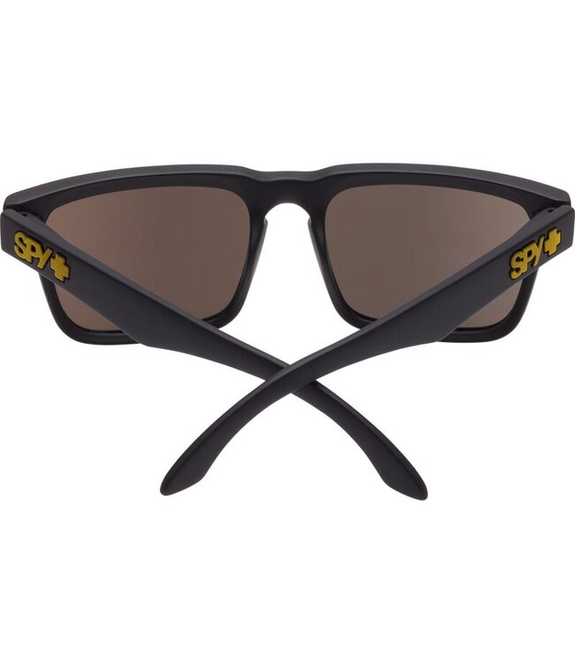 SPY HELM LOW BRIDGE FIT SOFT MATTE BLACK SUNGLASSES w/ HAPPY BRONZE GOLD MIRROR