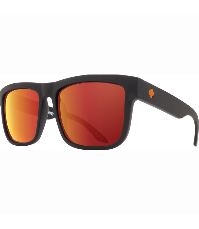 SPY DISCORD MATTE BLACK SUNGLASSES w/ HAPPY GREY GREEN ORANGE MIRROR