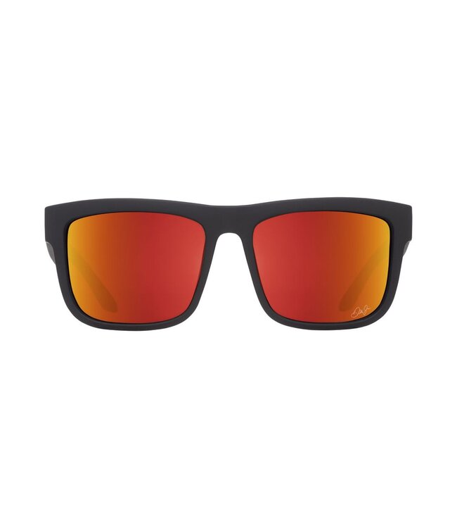 SPY DISCORD MATTE BLACK SUNGLASSES w/ HAPPY GREY GREEN ORANGE MIRROR
