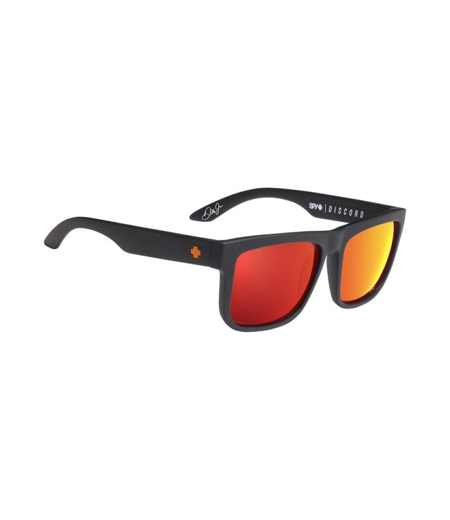 SPY DISCORD MATTE BLACK SUNGLASSES w/ HAPPY GREY GREEN ORANGE MIRROR