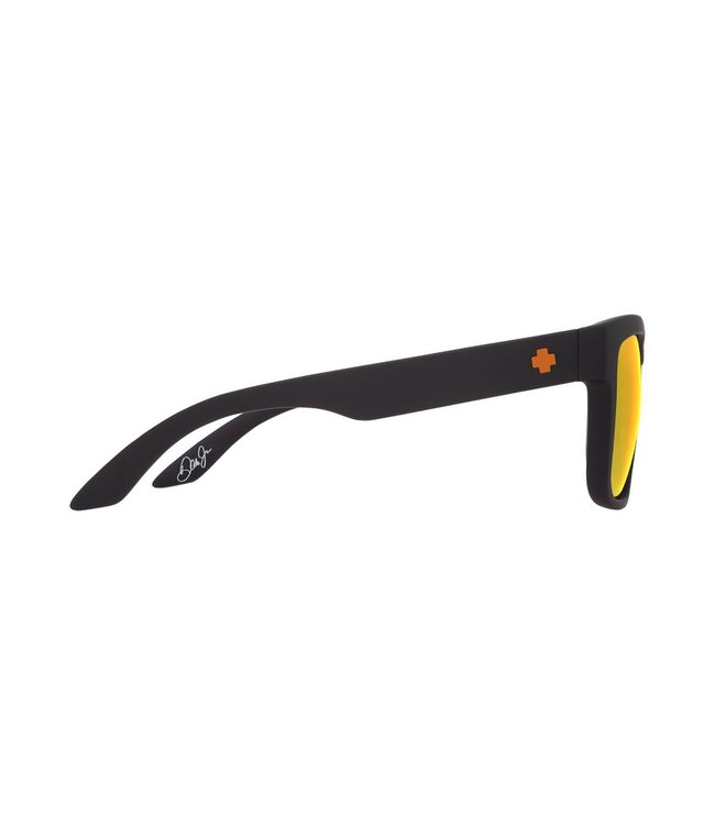 SPY DISCORD MATTE BLACK SUNGLASSES w/ HAPPY GREY GREEN ORANGE MIRROR