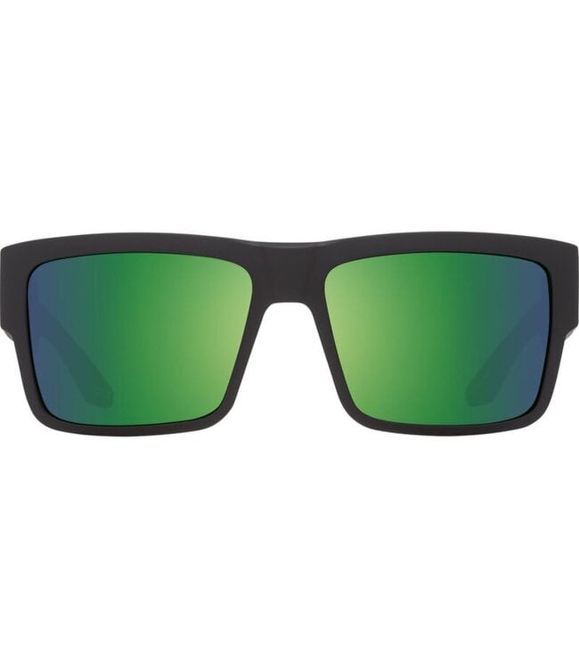 SPY CYRUS MATTE BLACK SUNGLASSES w/ HAPPY BRONZE POLAR GREEN MIRROR