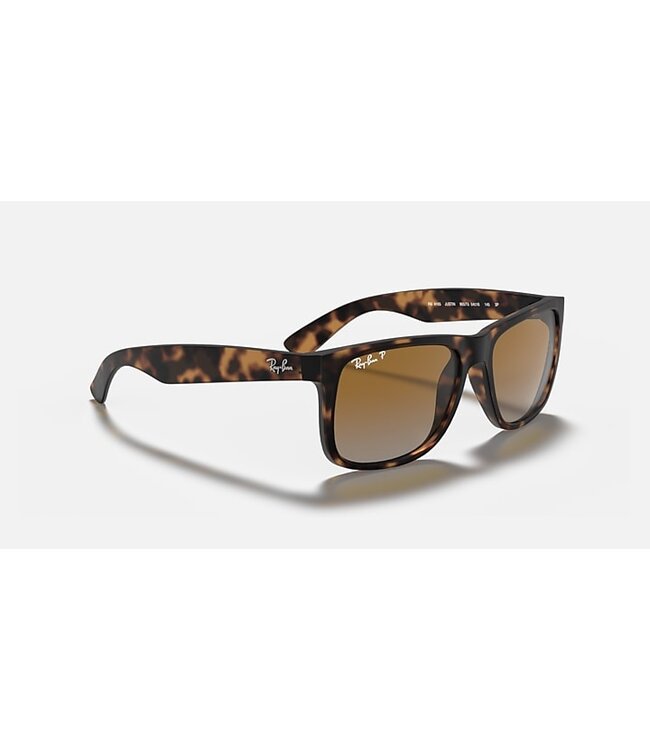 RAY-BAN JUSTIN SUNGLASSES RUBBER HAVANA w/ GREY GRADIENT BROWN POLAR