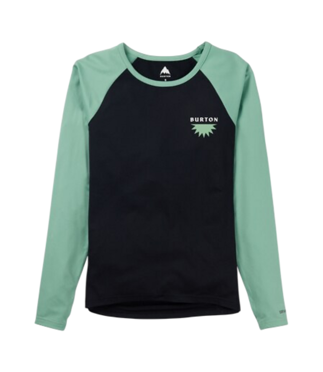 BURTON WOMENS ROADIE BASE LAYER TECH TEE TRUE BLACK/SOFT SAGE 2026