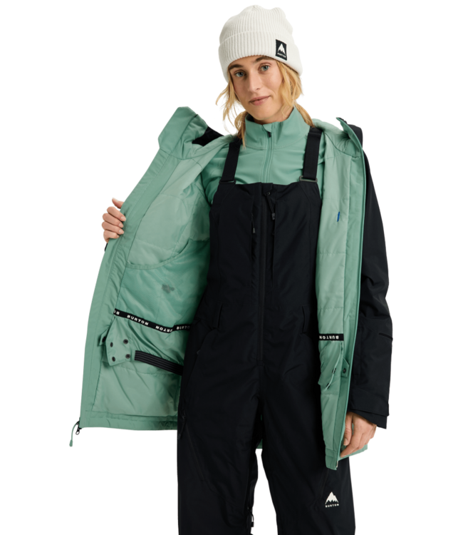 BURTON WOMENS RESERVE 2L INSULATED JACKET TRUE BLACK/SOFT SAGE 2026