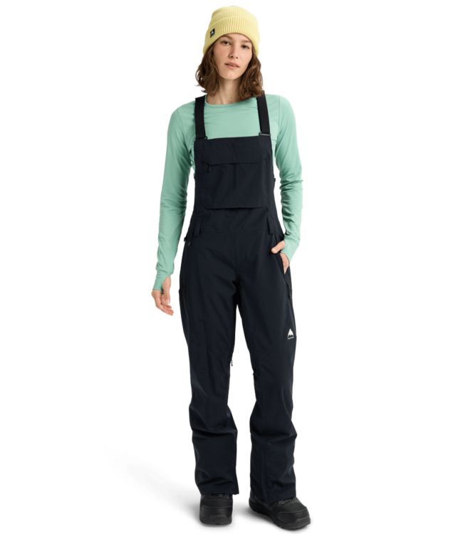 BURTON WOMENS RESERVE 2L STRETCH BIBS TALL TRUE BLACK 2026
