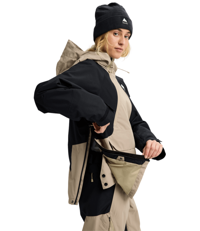 BURTON WOMENS RESERVE 2L RELAXED ANORAK SUMMIT TAUPE/TRUE BLACK 2026
