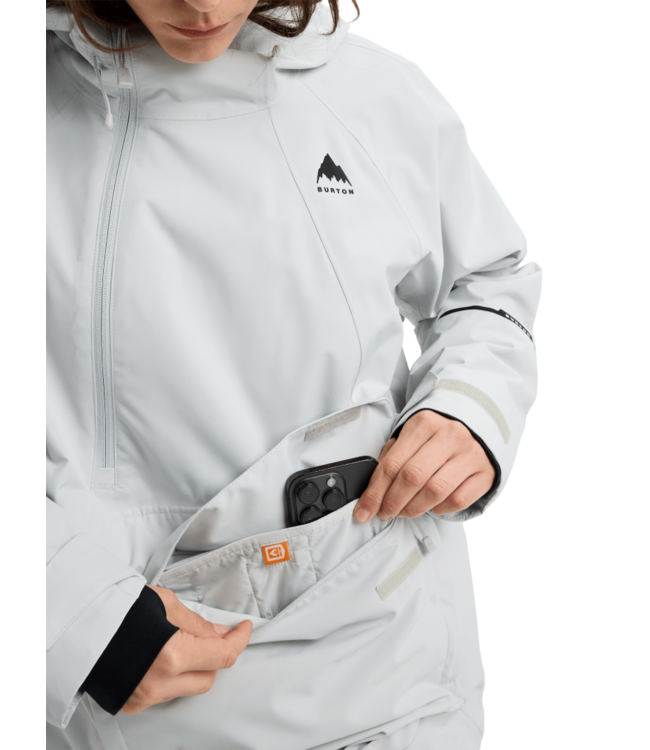 BURTON WOMENS RESERVE 2L RELAXED ANORAK GRAY CLOUD 2026