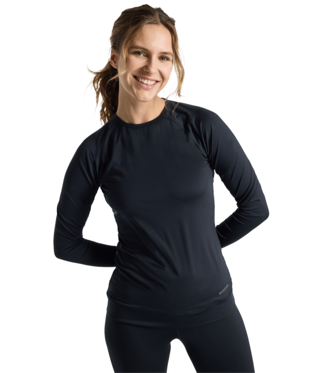 BURTON WOMENS LIGHTWEIGHT X BASE LAYER CREWNECK TRUE BLACK 2026