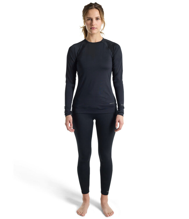 BURTON WOMENS LIGHTWEIGHT X BASE LAYER CREWNECK TRUE BLACK 2026