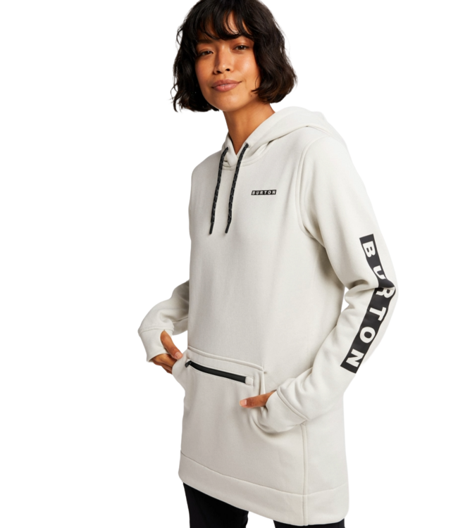BURTON WOMENS OAK LONG P/O HOODIE STOUT WHITE HEATHER 2026