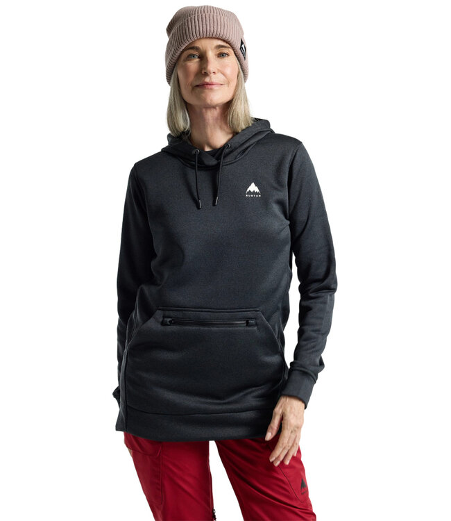 BURTON WOMENS OAK LONG P/O HOODIE TRUE BLACK HEATHER 2026