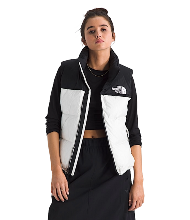 THE NORTH FACE WOMENS 1996 RETRO NUPTSE VEST WHITE DUNE/BLACK-RECYCLED 2026