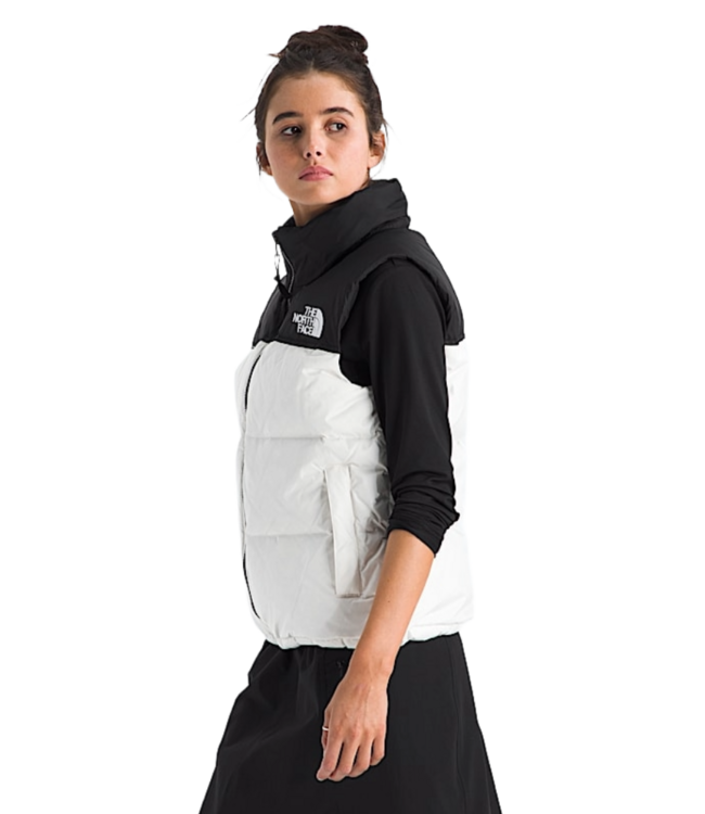 THE NORTH FACE WOMENS 1996 RETRO NUPTSE VEST WHITE DUNE/BLACK-RECYCLED 2026